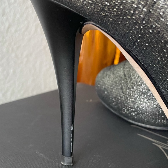 Giuseppe Zanotti Pewter Peep Toe Heels - Picture 8 of 13